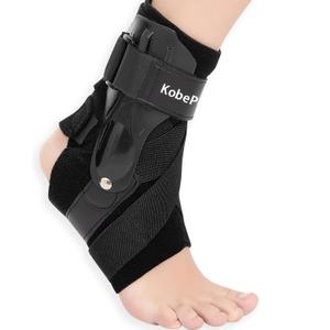 Ankle Brace with Side Stabilizers - Adjustable Ankle Support Sprained Ankle Brace for Ankle Sprained, Achilles Tendon, Plantar Fasciitis, Injury Recovery, Ankles Support for Running, Basketball, Football (Black, X-Large)