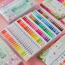 48 Colors Markers for Adult Coloring Books No Bleeding - Dual Tip Water Based Art Coloring Markers Set for Drawing, Painting, Fine Tip and Brush Tip Brush Pens for Artists(White Barrel)