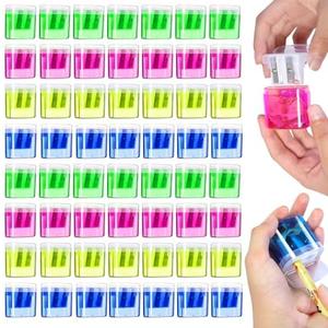 OCHIDO 60 Pack Pencil Sharpeners Bulk,School Supplies Double Hole Pencil Sharpeners for Kids,Small Pencil Sharpener Manual for School Office Art Room,Pencil Sharpener for Colored Pencils