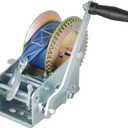 findmall Heavy Duty Hand Winch 3500lbs Hand Crank Strap Gear with 10m (32ft) Strap Manual Operated Two-Way Ratchet Boat Trailer Marine