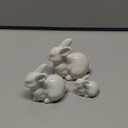 Easter Table Decorations,3Pcs Ceramic Bunny Figurine Easter Spring Decorative Modern Vintage Rustic Farmhouse Rabbit Figurines Statue Home Decor Tray Table Centerpiece Mantels Decor OrnamentWhite