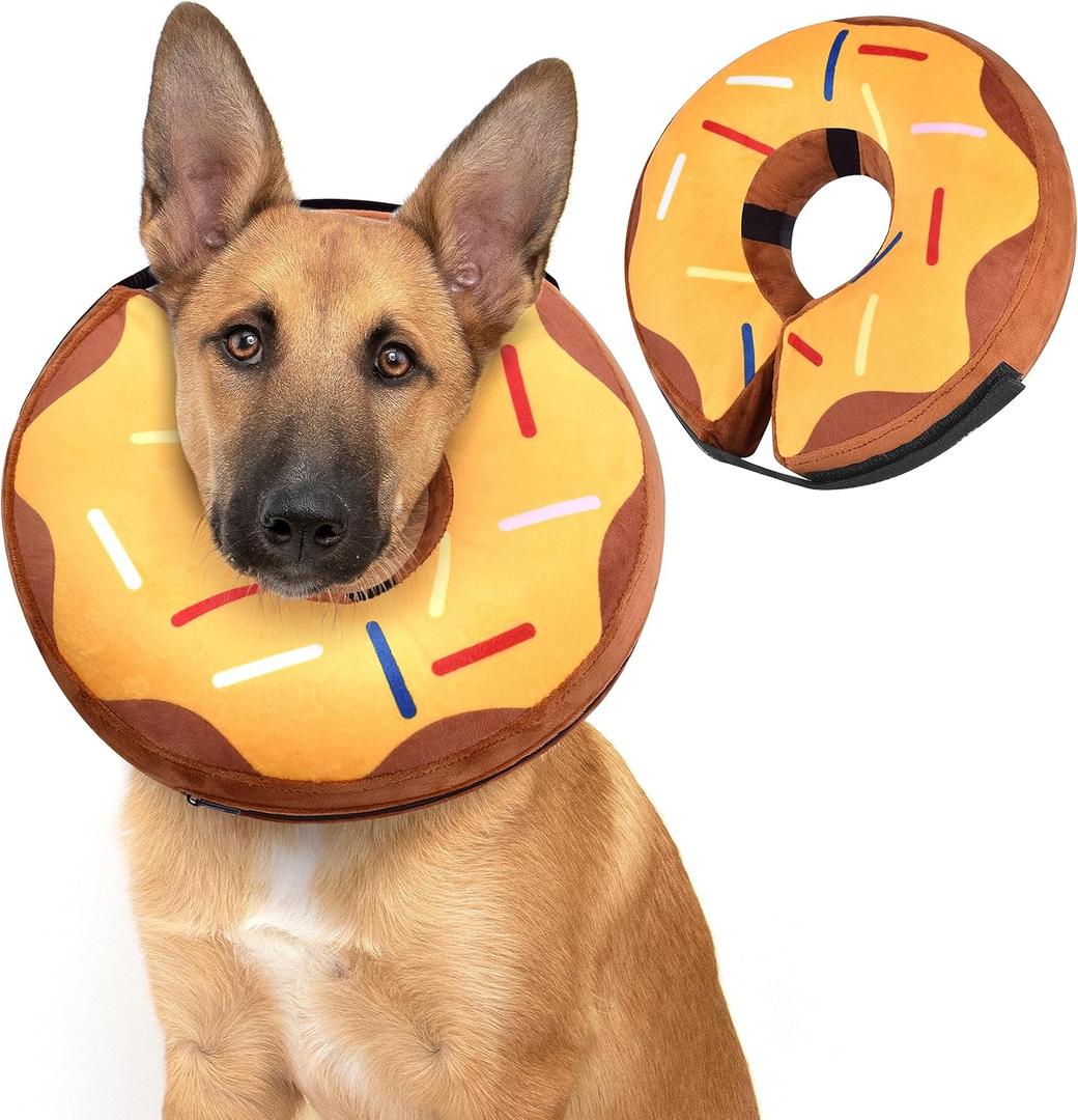 Soft Inflatable Dog & Cat Cone Collar - After Surgery Recovery E-Collar Alternative for Large, Medium & Small Dogs & Cats (X-Large (Neck Girth: 18"-25"))