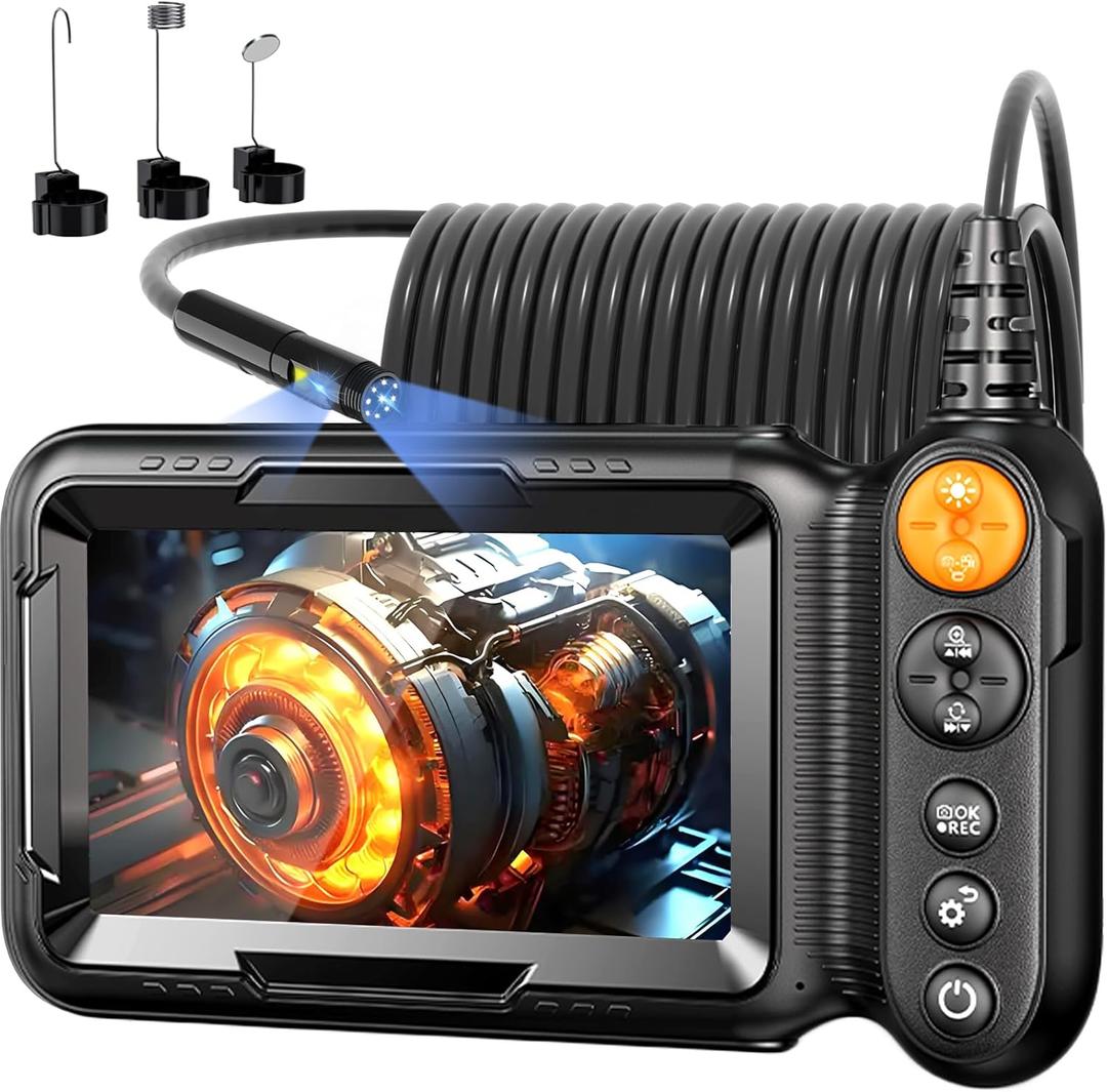 Daxiongmao Endoscope Camera with Light, Dual Lens 1920p HD Borescope, IP67 Waterproof Snake Camera  Ideal for Inspecting Walls, Vents, Automotive Engines, Pipes  A Great Tool Gift for Men (16.5ft)