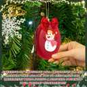 48 Pcs 4 Inch DIY Christmas Ornaments Red Blank Ball Ornament Xmas Plastic Matte Flat Discs Christmas Tree Hanging Ornament Decorations DIY Crafts Painting Drawing Stickers Decals