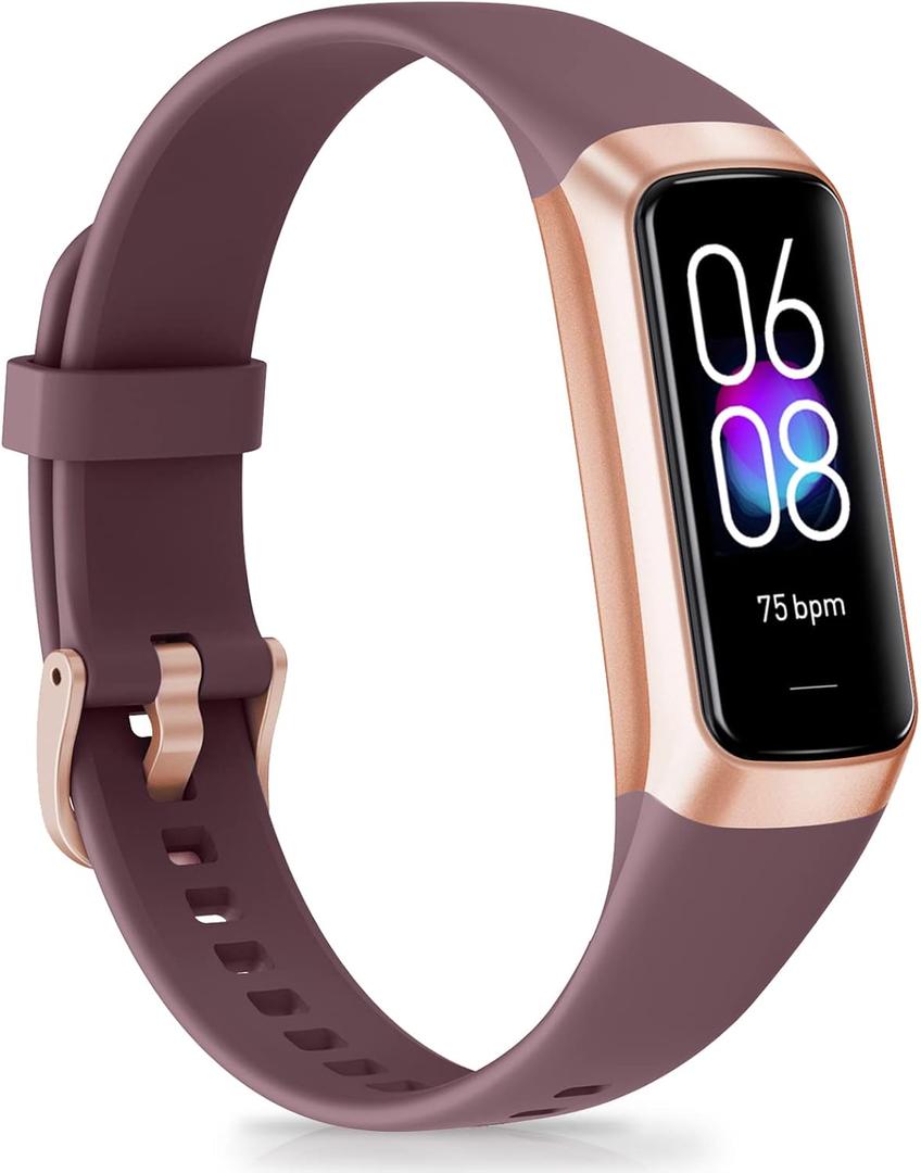 Fitness Tracker with 24/7 Heart Rate, Blood Pressure Sleep Monitor, Waterproof Activity Trackers, Calories Health Step Counter Smart Watch Pedometer for Women Men, Bordeaux