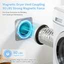 Magnetic Dryer Vent Coupling Connector Kit, 4 Inch Flexible Dryer Vent Pipe with Strong Magnetic Seal, Quick Connect, Easy Install Universal Fit for Most Dryers, Home Laundry Room Essential