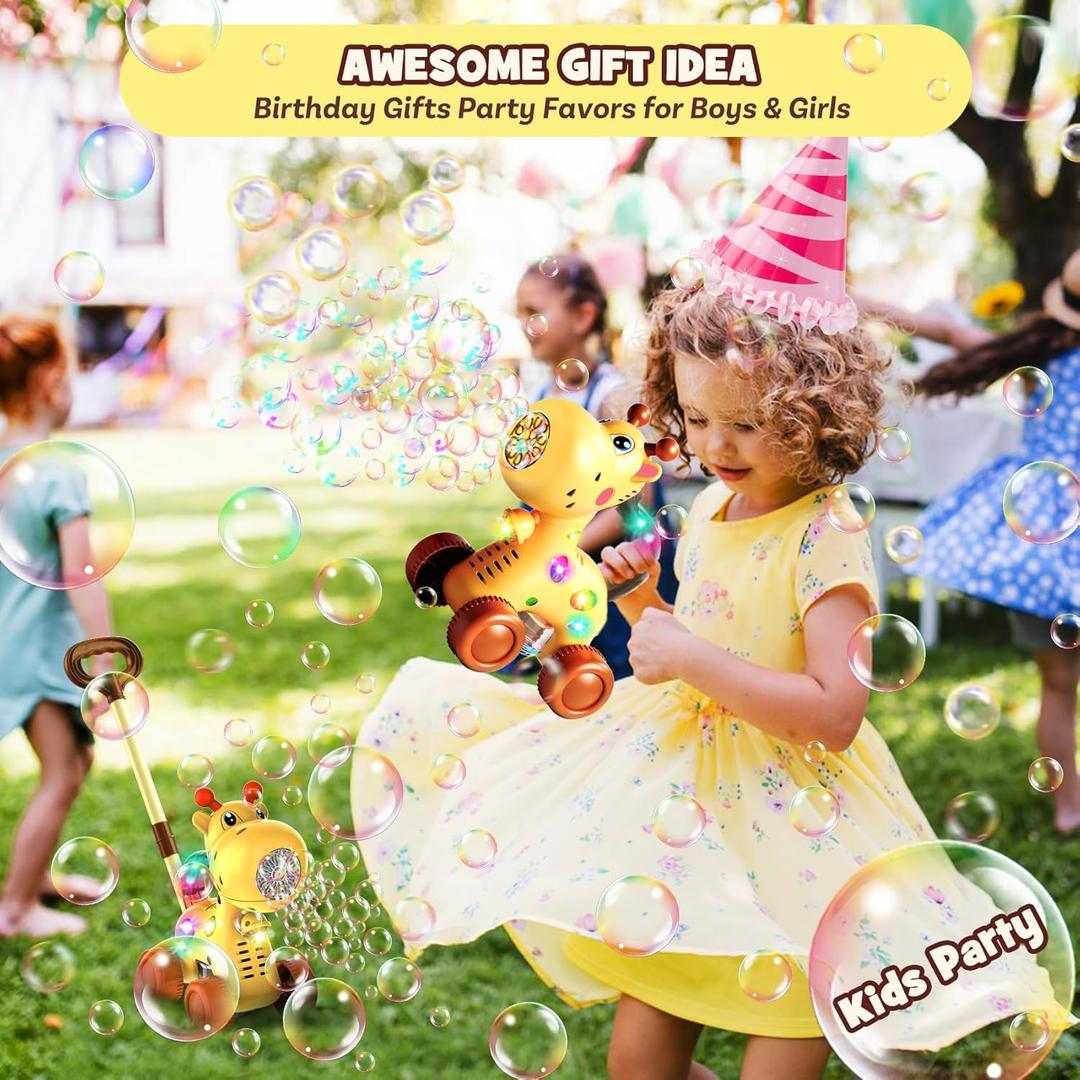 Dog Bubble Machine for Toddlers Bundle with Giraffe Bubble Machine for Toddlers