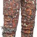 Men's Casual Stylish Straight Slim Fit Jeans Young Hiphop Skinny Denim Pants (36, 857 Pro Multicolor 1). Size 36