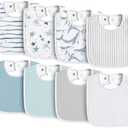 Konssy Baby Bibs 8 Pack Baby Drool Bibs for Unisex Boys and Girls, Soft Absorbent Set for Teething and Drooling