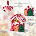 Set of 2 Christmas Tree Decorations, 3D Candy House & Ice Cream Christmas Ornaments, Claydough Xmas Hanging Decor for New Year Party Wedding Home