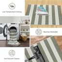 Boho Striped Front Door Mat Outside Entrance 2x4.3,Green and White Washable Porch Rug Runner,Cotton Hand Woven Indoor Outdoor Rugs,Foldable Farmhouse Layered Door Mats for Entryway