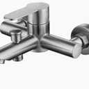 Stainless Steel Bathroom Exposed Shower Tub Faucet Wall-Mounted Shower Mixer Taps, Brushed Nickel Two Spout Manual Control Valve Switch Tap Bathroom Tub Filler