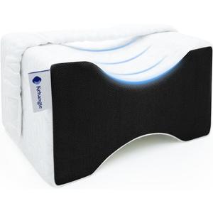 Knee Pillow for Side Sleepers,Leg Pillow,Knne Pillow,Leg Pillow for Side Sleeping,Memory Foam Support Ergonomic Pillow, Removable Cover,White&Black (10.7"x8"x6")