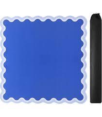 Blue Mahjong Mat (31.5” x 31.5”) with Black Carrying Bag, Anti-Slip, Noise-Reducing Mahjong Mat for Table, Poker, Board Games, Dominoes, and Card Games