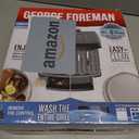 George Foreman Fully Submersible Grill, NEW Dishwasher Safe, Wash the Entire Grill, Easy-to-Clean Nonstick, Black/Grey (4-Serving)