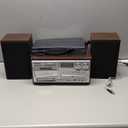 10 in 1 Record Player with External Speakers,3 Speed Bluetooth Turntable Vinyl Player with CD/Cassette Play,AM/FM Radio, USB/SD Playback,Aux-in/RCA Line Out