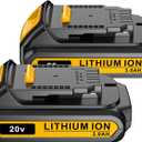 LONG FIT Replace for DEWALT 20V MAX Battery Pack, 3.0-Ah, 2-Pack, Compatible with Dewalt DCB200 DCD DCF DCG Series Cordless Power Tools
