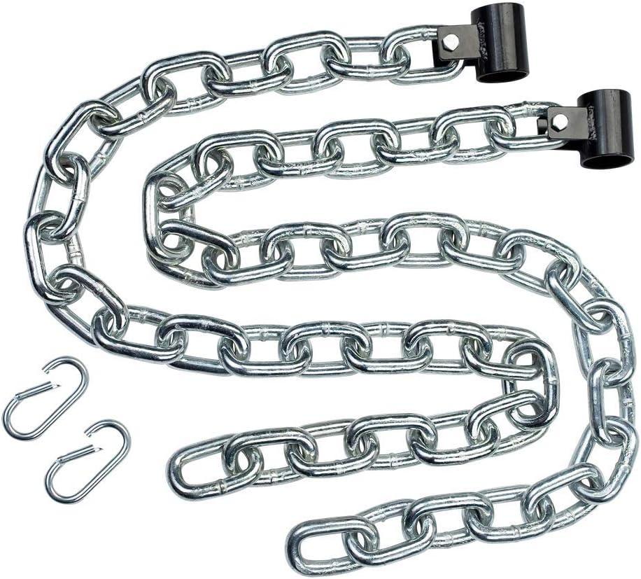 Body-Solid Tools Weight Lifting Chains - Ideal for Home Gym, Squats, Deadlifts, Bench Presses - Strength Training & Fitness Equipment, 5 feet Long Zinc-Coated Chain Pair