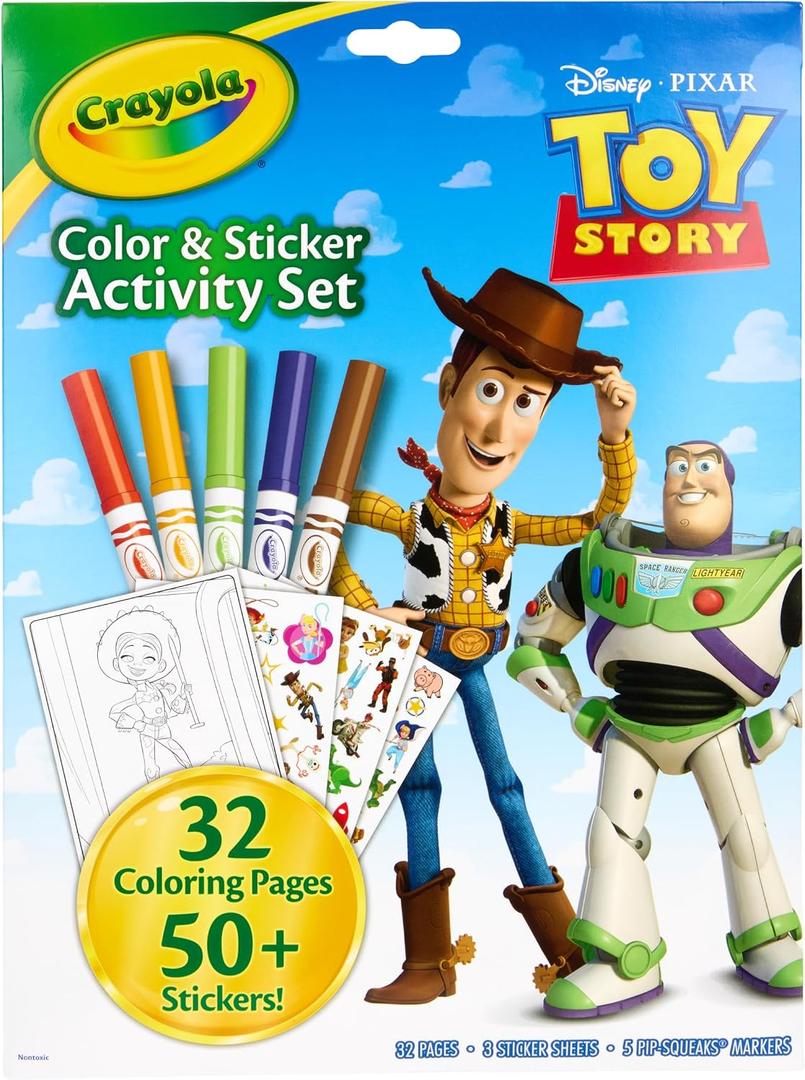 Crayola Color & Sticker Activity Set - Toy Story 5, Includes Coloring Pages, Stickers & Washable Markers, Travel Activity, Art Gift for Kids, Ages 3+