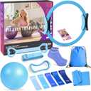 Pilates Kit 13Pcs Home Pilates Essentials Workout Kit with 13" Ring, 10" Ball and Resistance Bands for Women at Home Pilates Equipment Set for Beginners (Medium, Blue)