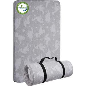 Lilian&Gema Pack and Play Mattress 38"x26"X1.5", Portable Mattress for Playpen, Pack N Play Mattress Topper, Soft Breathable Mattress with Waterproof Washable Cover for Baby Toddler (Grey)