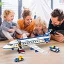 WINGIFT 510 Pcs City Passenger Airplane Building Set, 6 IN1 Plane Building Blocks Toys, STEM Aircraft Bricks with Shuttle Bus, Baggage Truck,Airplanes Model Toys Gifts for Adults Boys Girls Age 6-12+
