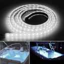 Marine Submersible Boat LED Strip Lights, 12V 8FT IP68 Waterproof Underwater Boat Lights, Boat Interior Light, Boat Deck Light Courtesy Lighting for Fishing Pontoon Kayak Boats, White