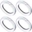 4 PCS 925 Sterling Silver Lobster Clasp, Oval Necklace Shortener Spring Ring Connector Clasp, Necklace Enhancer Shortener, Carabiner Snap Clip Lock for Women - 0.39 in