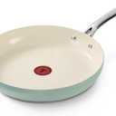T-Fal Inspire Ceramic Frying Pans Nonstick 12 Inch Skillet, Oven Safe to 500F, Cookware Stainless Steel Handle, Mint Green