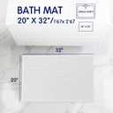 SUBRTEX Bathroom Rugs Chenille Bath Rug Soft Short Plush Bath Mat Soft Shower Mat Water Absorbent Shower Mat Quick Dry Machine Washable (White, 20" x 32")