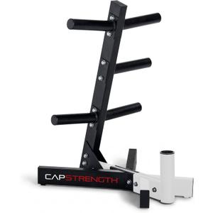 Cap Barbell Olympic Plate Tree Storage Rack, Multiple Colors (White)