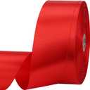 2 x 1-1/2 inches 50 Yard Red Satin Ribbon for Gift Wrapping, Wedding, Crafts, Christmas,Easter, Floral, Hair, Invitation Decorations and More