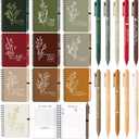160 Pcs Inspiring Christian Gift Spiral Journal with Ballpoint Pen Religious Gift for Church Pastor Clergy Appreciation Sunday School Teacher Team Employee Notebook (Retro Color)