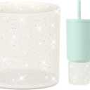 Silicone Boot Compatible with Sinple Midern 24/30/40 oz Tumbler with Handle/Trek Pivot, Protective Anti-Scratch Bottle Bottom Sleeve Cover Compatible with Sinple Midern Tumbler (Bling Retro Mint)