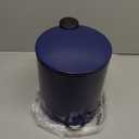 mDesign Metal 1.3 Gallon/5 Liter Round Step Trash Wastebasket, Garbage Container Bin with Lid for Bathroom, Powder Room, Bedroom, Kitchen, Craft Room, Office - Removable Liner Bucket - Navy Blue