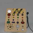 TINTECUSA Busy Board with LED Light, Wooden Sensory Toys for Toddler, Montessori Music Toy for Airplane, Travel Activity Educational Learning Autism Toys, Birthday Boys Girls Gifts