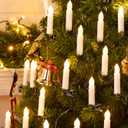 Minetom Christmas Candle String Lights, 48FT 50 LED Candle Lights for Indoor Outdoor, Connectable Flameless Candle Lights with Clips for Xmas Tree Holiday Seasonal Celebration Decoration, Warm White