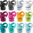 Straw Lid fits Hydro Flask Standard Mouth, 21 24 oz, Sports Flex Cap Water Bottle Accessories Replacement Top (Black)