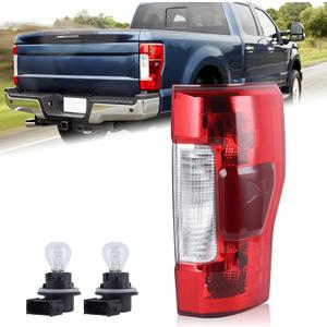 RH Halogen Type With Bulbs Tail Light Fit for 2017 2018 2019 Ford F250 F350 F450 F550 Super Duty Rear Lamp Right Passenger Side W/Blind Spot W/o LED Module KC3Z13404B FO2801262