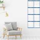 4 x 2026 Yearly Wall Calendar - Large Yearly Calendar 2026, Jan 2026 - Dec 2026, 25.2" x 38.2" (Open), 2026 Calendar, Large Wall Calendar 2026, Full Year Paper with Notes, Thicker Paper - Light blue