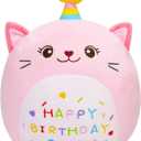LICSOR Cat Plush Toy 12 Inch Cute Unicorn Cat Birthday Stuffed Animal Soft Cat Plushies Pillow Pink Doll Gifts for Kid Toddlers Home Room Decoration (Cat Plush)