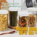 Wide Mouth Mason Jars 32 oz 2 Pack Quart Size Jars with Airtight Lids and Bands & White Plastic Lid, Ideal for Meal Prep, Canning, Fermenting and DIY Projects, Microwave & Dishwasher Safe.
