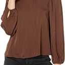 Velvet by Graham & Spencer Women's Leila Long Sleeve Satin Shirt, L
