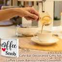 Coffee Snob Wooden Desk Sign Bar Room Decor Home Office Kitchen Shelf Counter Cubicle Accessories Gifts For Coffee Lovers Espresso Fans Enthusiasts