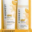 The Honest Company 2-in-1 Cleansing Shampoo and Body Wash Face Lotion Bundle, Gentle for Baby Naturally Derived Citrus Vanilla Refresh 18.5 fl oz