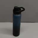 Fijinhom 24 oz Insulated Water Bottle with Handle, 304 Stainless Steel Water Bottles with Wide Mouth, Double Wall Vacuum Sports Water Bottle, BPA Free, Keep Cold and Hot, Blue&Black