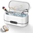 Miorcols Ultrasonic Jewelry Cleaner, 48KHz Portable Ultrasonic Cleaner Machine for Eyeglasses, Necklaces,Rings, Watch Strap, Makeup Brush, Dual Cleaning Modes-Pure White