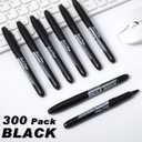 Thenshop 300 Pack Permanent Markers Bulk Back to School Teacher Supplies Gifts Fine Point Waterproof Marker Works on Plastic, Wood, Stone, Metal, Glass for Office Classroom Rewards(Black)