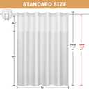 FADOTY No Hook Shower Curtain and Snap in Liner Set White Tufted Chevron Striped Cloth Waterproof Washable Fabric Boho Farmhouse Bath Curtain See Through Mesh Top Window for Bathroom Hotel 71" x 86"