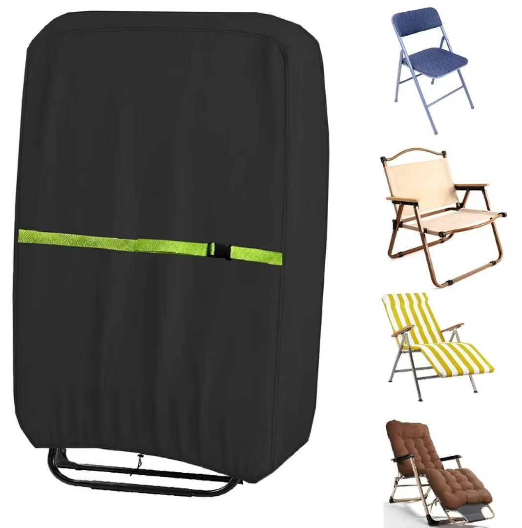 Outdoor Zero Gravity Folding Chair Cover 600D Waterproof Patio Foldable Lawn Lounger Recliner Chair Covers Patio Furniture Covers - 1 Pack 28" W x 14" D x 43" H Black